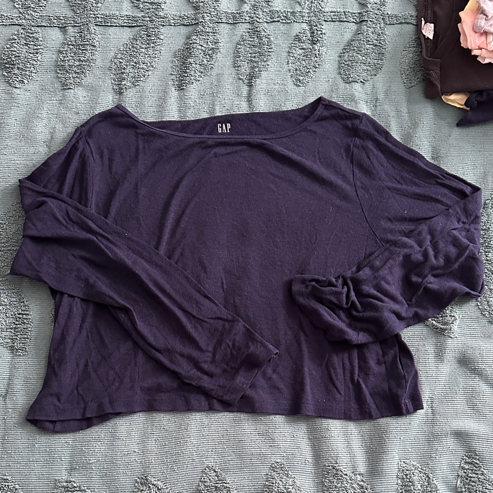 Gap linen blend long sleeve crop XXL